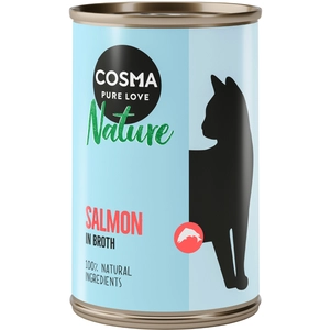 6x140g Cosma Nature saumon - Pâtée pour chat pas cher