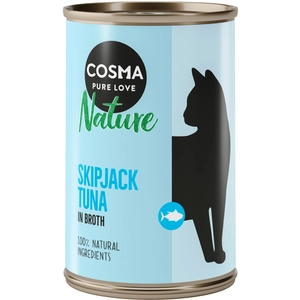6x140g Cosma Nature thon Skipjack - Pâtée pour chat pas cher