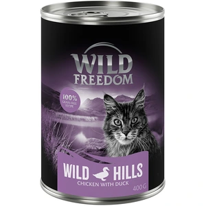 6x400g Adult Wild Hills canard, poulet Wild Freedom - Pâtée pour chat pas cher