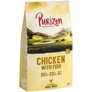 12kg Adult poulet, poisson - sans céréales Purizon croquettes pour chien pas cher