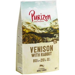12kg Purizon sans céréales Adult gibier, lapin - Croquettes pour chien pas cher