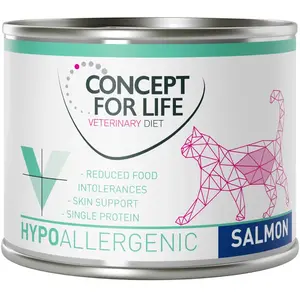 Concept for Life Veterinary Diet Hypoallergenic saumon pour chat - 6 x 185 g