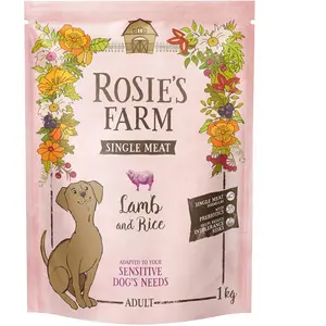 1kg Rosie's Farm Single Meat Adult agneau avec riz nourriture sèche po... pas cher