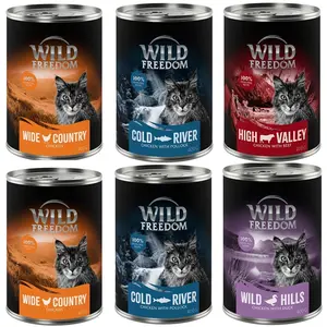 Lot mixte découverte Wild Freedom Adult - 6 x 400 g (2 x poulet, 2 x c... pas cher