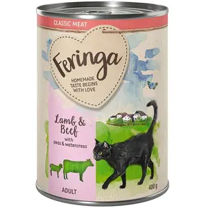 6x400g Feringa Classic Meat Menu agneau, boeuf - Pâtée pour chat pas cher