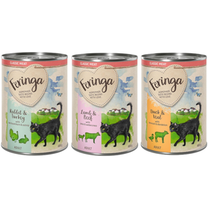 Feringa Classic Meat Menu 6 x 400 g pour chat - lot mixte II : lapin & dinde, canard & veau, agneau & boeuf pas cher
