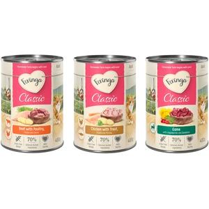 Feringa Classic Meat Menu 6 x 400 g pour chat - lot mixte III : gibier, boeuf & volaille, poulet & truite pas cher