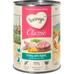 6x400g Feringa Classic Meat Menu lapin, dinde - Pâtée pour chat pas cher