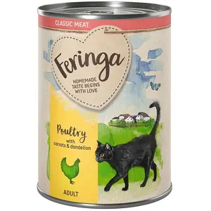 6x400g Feringa Classic Meat Menu volaille - Pâtée pour chat pas cher