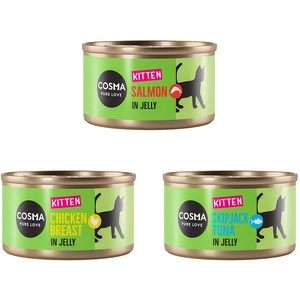 6x85g Cosma Original Kitten lot mixte - Pâtée pour chat pas cher