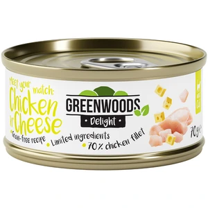 Greenwoods Delight filet de poulet, fromage pour chat 24 x 70 g pas cher