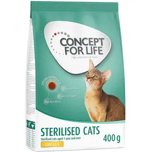 Offre d'essai : croquettes Concept for Life 400 g pour chat  - Sterilised Cats poulet pas cher
