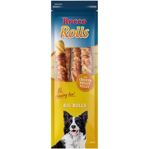 315g Rocco Big Rolls Bâtonnets à mâcher XL filet de poulet - Friandises pour chien
