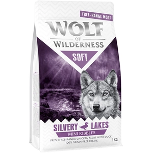 1kg Mini Soft Silvery Lakes poulet, canard Wolf of Wilderness - Croquettes pour chien