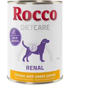 6x400g Rocco Diet Care Renal poulet, patate douce - Pâtée pour chien pas cher