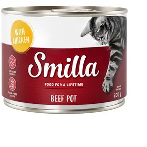 6x200g Smilla boeuf boeuf, poulet - Pâtée pour chat pas cher