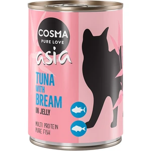 6x400g Cosma Thai/Asia en gelée thon, daurade - Pâtée pour chat pas cher