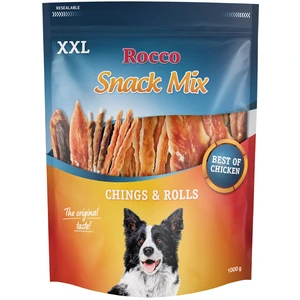 Mélange de friandises Rocco XXL au poulet pour chien - lot mixte : Rolls filets de poulet, Chings Blancs de poulet 1 kg pas cher