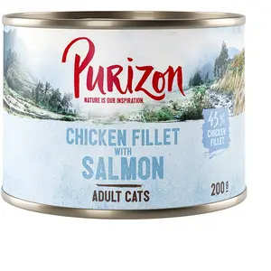 6x200g Adult : filet de poulet, saumon Purizon Boîtes pour chat : -15 % ! pas cher