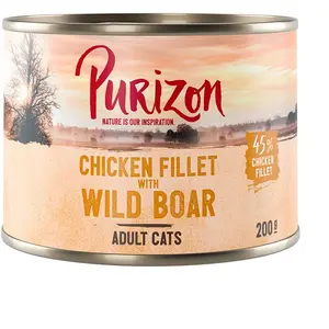 6x200g Adult : filet de poulet, sanglier Purizon Boîtes pour chat : -15 % ! pas cher