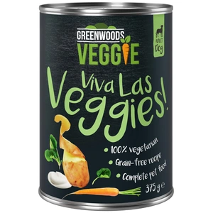 6x375g Greenwoods Veggie yaourt, pommes de terre, carottes, épinards - Pâtée pour chien pas cher