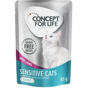 Concept for Life Sensitive Cats en sauce agneau sans céréales pour chat - 12 x 85 g pas cher
