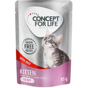 Concept for Life Kitten en sauce boeuf sans céréales pour chat  - 12 x 85 g pas cher