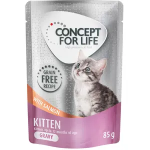 Concept for Life Kitten en sauce saumon sans céréales pour chat - 12 x 85 g pas cher
