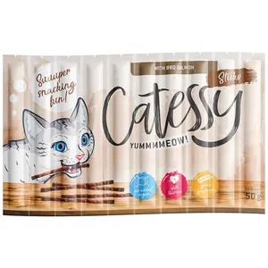 Catessy Sticks 10 x 5 g pour chat - saumon BBQ pas cher