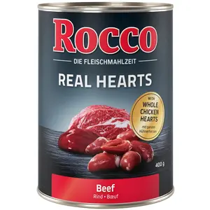400g Rocco Real Hearts boeuf, coeurs de poulet entiers - Pâtée pour chienVendu parzooplus