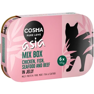 6x170g Cosma Asia en gelée lot 5 saveurs - Pâtée pour chat pas cher