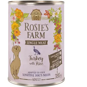 Rosie's Farm Single Meat Adult 6 x 395 g pour chien - dinde, riz