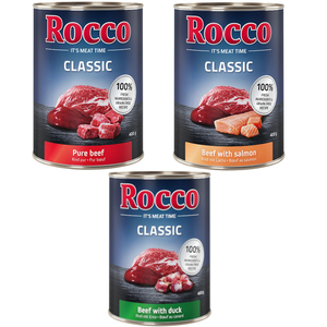 6x400g Rocco Classic lot mixte exclusif au boeuf - Pâtée pour chien