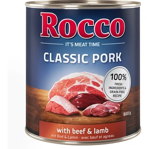 Rocco Classic Pork 6 x 800 g pour chien boeuf, agneau
