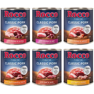 Rocco Classic Pork 6 x 800 g pour chien lot mixte : boeuf/agneau, poul...Vendu parzooplus