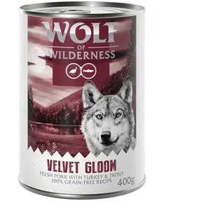Wolf of Wilderness "Red Meat" 6 x 400 g pour chien Velvet Gloom : porc...