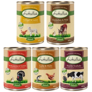 Lot mixte Lukullus pour chien - lot mixte 2 (6 x 400 g) : 5 variétés pas cher
