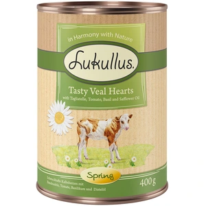 Lukullus Menu de printemps, coeur de veau pour chien - 6 x 400 g pas cher
