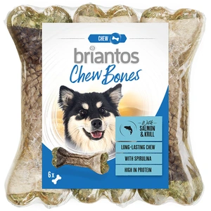 Briantos Chew Bones saumon, krill pour chien - 6 x 12 cm (330 g)