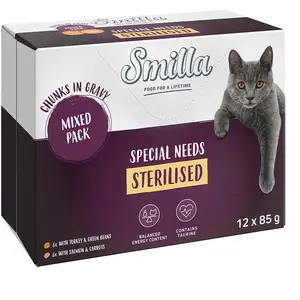 Smilla Sterilised Bouchées aux légumes 12 x 85 g pour chat - lot mixte pas cher