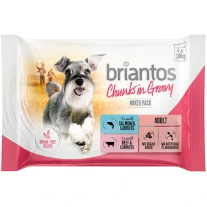 Offre d'essai Briantos 4 x 100 g pour chien - Bouchées en sauce (saumo...Vendu parzooplus