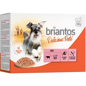 12x100g boeuf Delicious Paté Briantos nourriture humide pour chien pas cher