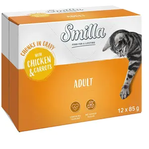 Smilla Adult Bouchées aux légumes 12 x 85 g pour chat - poulet, carottes pas cher