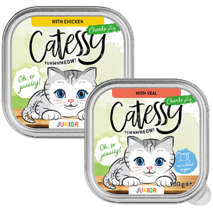 16x 100g Catessy Junior-Häppchen in Sauce Mix (2 sortes) nourriture po... pas cher