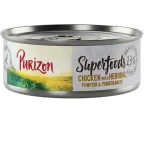 Purizon Superfoods 6 x 70 g pour chat - poulet, hareng, potiron, grena... pas cher