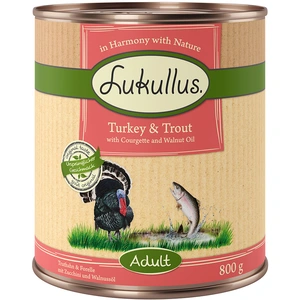 Lukullus Adult sans céréales 6 x 800 g pour chien - dinde & truite pas cher