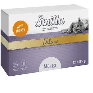 Smilla Deluxe Mousse 12 x 85 g pour chat - dinde, basilic pas cher