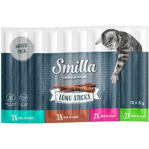 Smilla Long Sticks 10 x 5 g pour chat - lot mixte 2 (lapin, oie, agnea...Vendu parzooplus