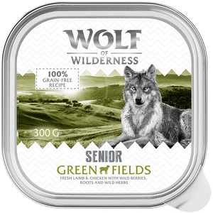 6 x 300 g Wolf of Wilderness Senior Green Fields agneau et poulet, nourriture humide pour chien