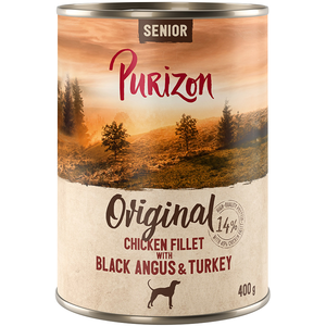 6x 400g Purizon Senior filet de poulet avec boeuf Black-Angus & Dinde ... pas cher